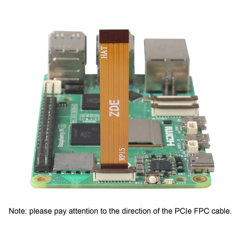 ZDE 6PCS 16Pin 0.5mm Pitch 30mm 50mm 90mm PCIe FPC Flexible Flat Cable Set with 2PCS M.2 SSD Mounting Studs Compatible with Raspberry Pi 5 PCIe to M.2 Key M NVMe SSD Adapter PCIe Peripheral Board - Image 4